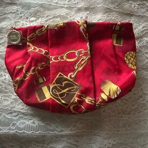 NWOT! Estee Lauder Red & Gold Makeup Bag